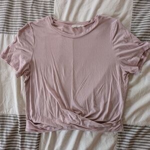 Sozy Kendall Cross Front Crop Top in Blush